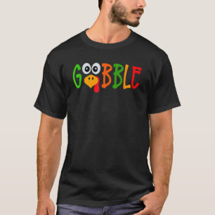 Gobble Turkey Pilgrim Thanksgiving Boys Girls Tod T-Shirt
