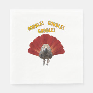 Gobble! Turkey Thanksgiving African Grey Parrot Napkin