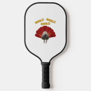 Gobble! Turkey Thanksgiving African Grey Parrot  Pickleball Paddle