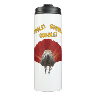 Gobble! Turkey Thanksgiving African Grey Parrot Thermal Tumbler