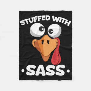 Gobble With Attitude Friendsgiving Family Matching Fleece Blanket