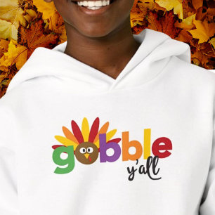 Gobble Yall Funny Thanksgiving Day Colourful Turke