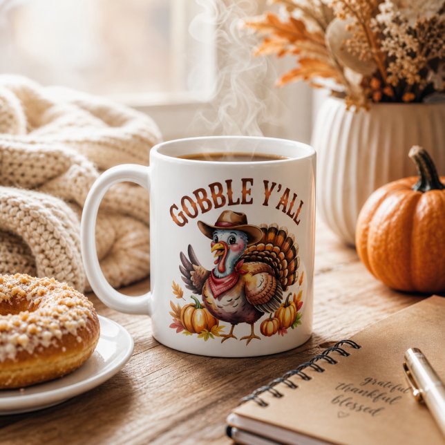 Gobble y'all western Thanksgiving  Coffee Mug (Creator Uploaded)