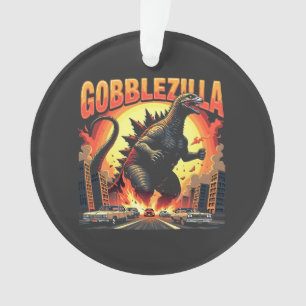Gobblezilla Spooky Turkey Thanksgiving Gobble Ornament