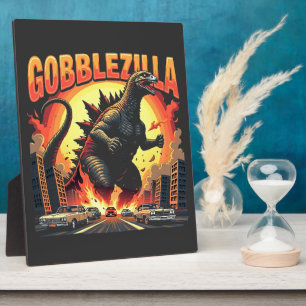Gobblezilla Spooky Turkey Thanksgiving Gobble Plaque