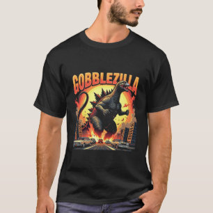 Gobblezilla Spooky Turkey Thanksgiving Gobble T-Shirt