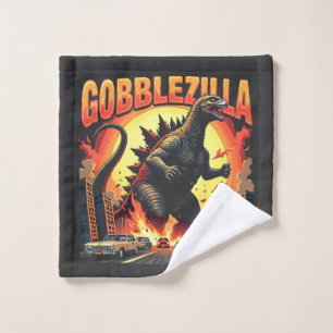 Gobblezilla Spooky Turkey Thanksgiving Gobble Wash Cloth