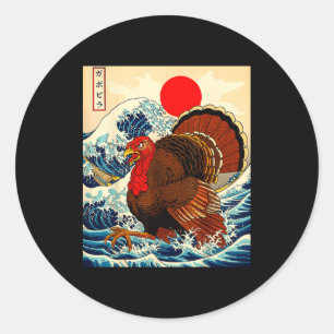 Gobblezilla Turkey Funny Thanksgiving For Men Wome Classic Round Sticker