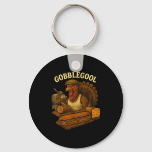 Gobbol Turkey Baker Thanksgiving Key Ring