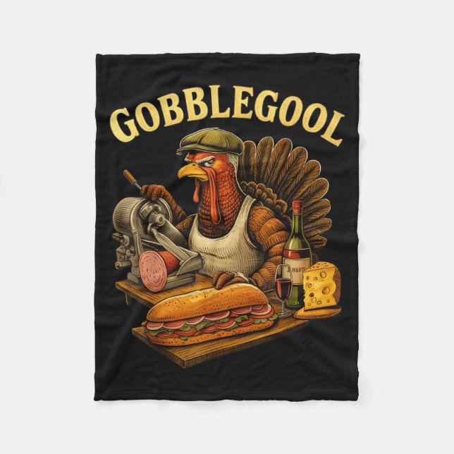 Gobbol Turkey Thanksgiving  Fleece Blanket (Front)