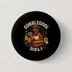 Gobbol Turkey Thanksgiving Italian Turkey Chef  6 Cm Round Badge