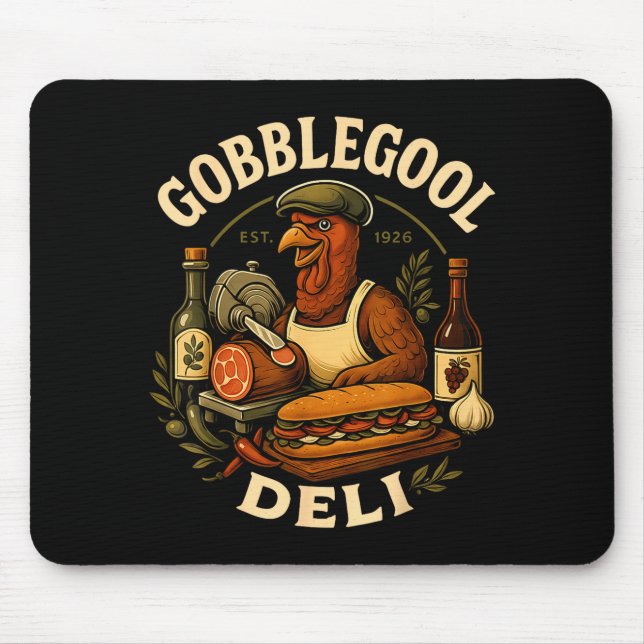Gobbol Turkey Thanksgiving Italian Turkey Chef  Mouse Pad (Front)
