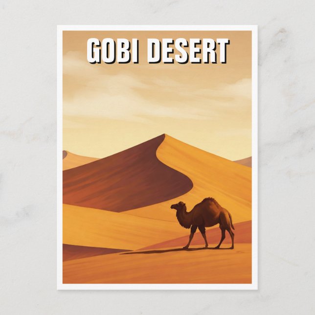 Gobi Desert Camel Travel Postcard (Front)