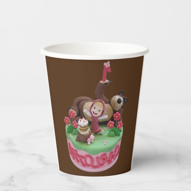 Goblet Masha & Michka Paper Cups (Front)