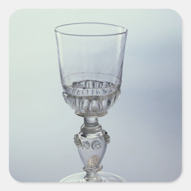 Goblet with round funnel bowl square sticker (Front)