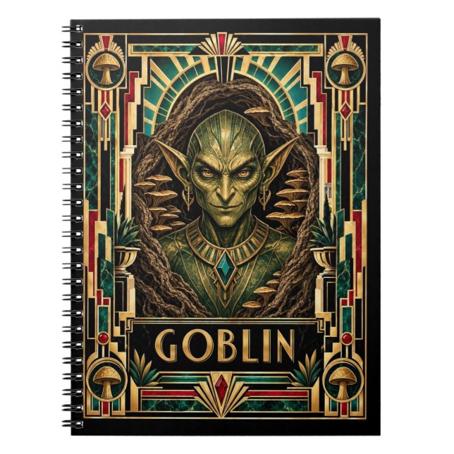 Goblin, Art Deco Mythical Notebook (Front)
