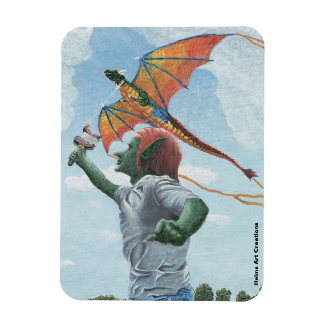 Goblin Flying Dragon Kite Flexible Fantasy Magnet (Vertical)