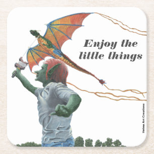 Goblin Flying Dragon Kite Party Paper Coasters