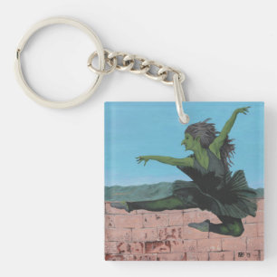Goblin Girl Ballerina Dancer Fantasy Art Keychain