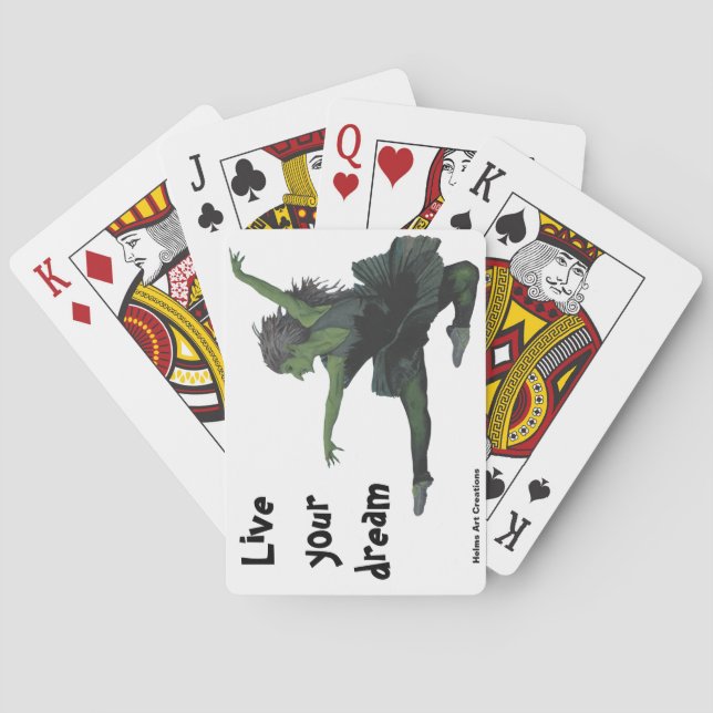 Goblin Girl Ballet Dance Fantasy Art Playing Cards (Back)