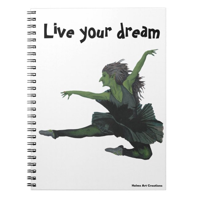 Goblin Girl Ballet Dancing Fantasy Art Notebook (Front)