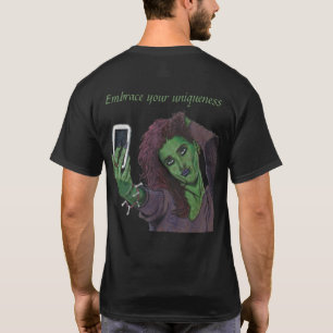 Goblin Girl Cell Phone Selfie Unique Fantasy Shirt