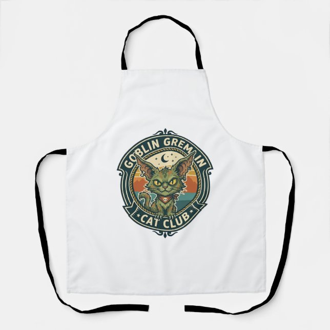 Goblin Gremlin Cat Cute Kitty Design - Goblin Grem Apron (Front)