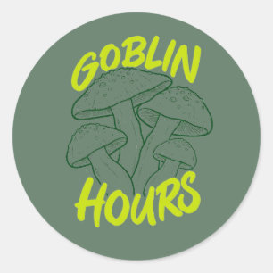 Goblin Hours Mushroom Cottagecore Dark Academia Classic Round Sticker