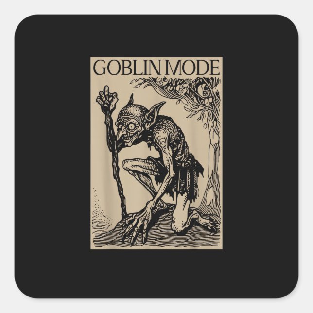 Goblin Mode Goblincore Fairycore Mediaeval Grunge  Square Sticker (Front)