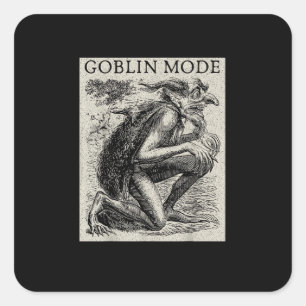 Goblin Mode Goblincore Vintage Aesthetic Funny Off Square Sticker