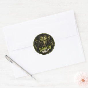 Goblin Night Creepy Halloween Party Paper Plate Classic Round Sticker