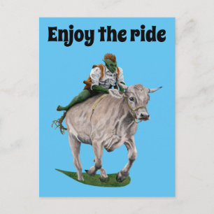 Goblin Rider Ox Racer Fantasy Art Postcard