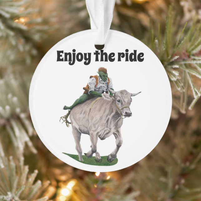 Goblin Rider Ox Racing Fantasy Acrylic Ornament (Tree)