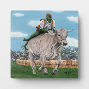 Goblin Rider Ox Racing Fantasy Art Photo Plaque