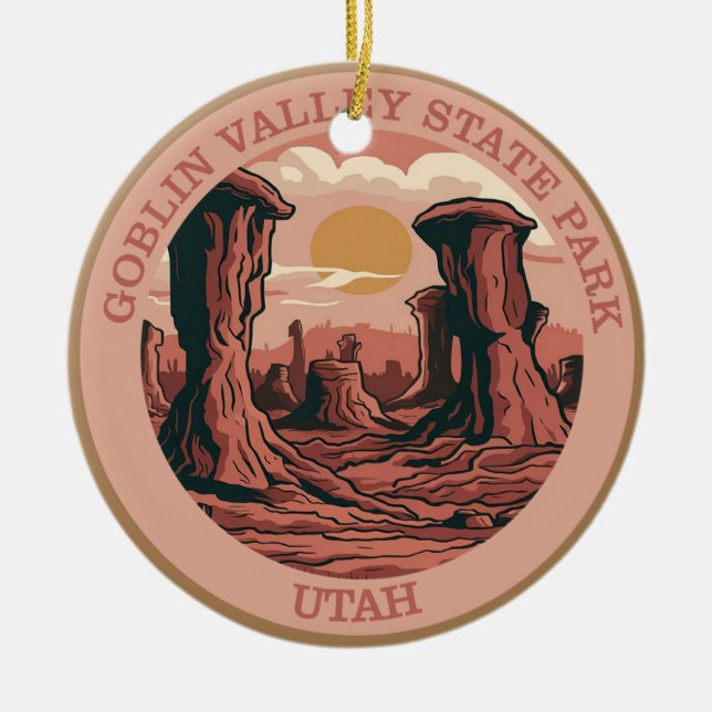 Goblin Valley State Park, Utah  Ceramic Ornament (Front)