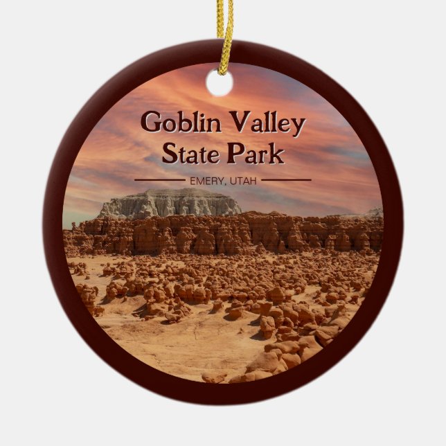 Goblin Valley State Park Utah Souvenir Gift  Ceramic Ornament (Front)