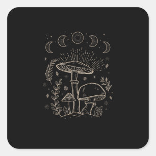 Goblincore Aesthetic Academia Cottagecore Mushroom Square Sticker
