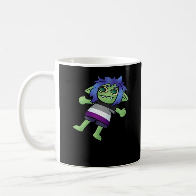 Goblincore Asexual Pride Goblin Classic Coffee Mug (Left)
