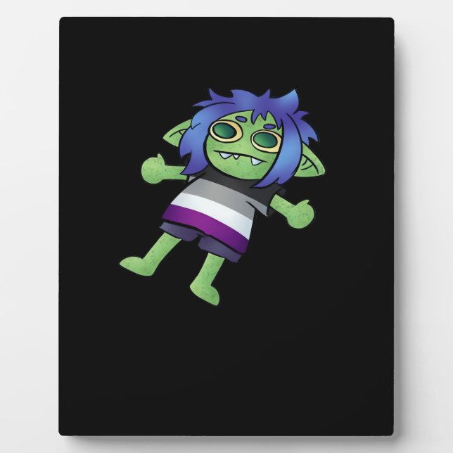 Goblincore Asexual Pride Goblin Classic Plaque (Front)
