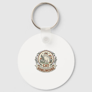 Goblincore Cat Goblincore Cat Vintage Vector Art S Key Ring