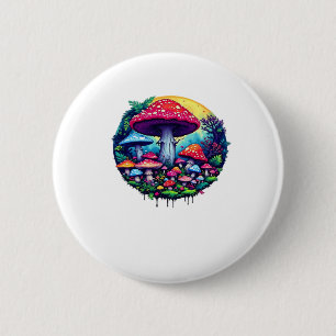 Goblincore Colorful Mushrooms Classic 6 Cm Round Badge
