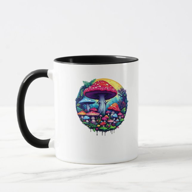 Goblincore Colorful Mushrooms Classic Mug (Left)