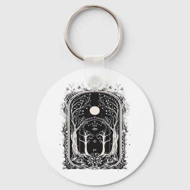 Goblincore Fantasy Gate To  Classic Key Ring (Front)