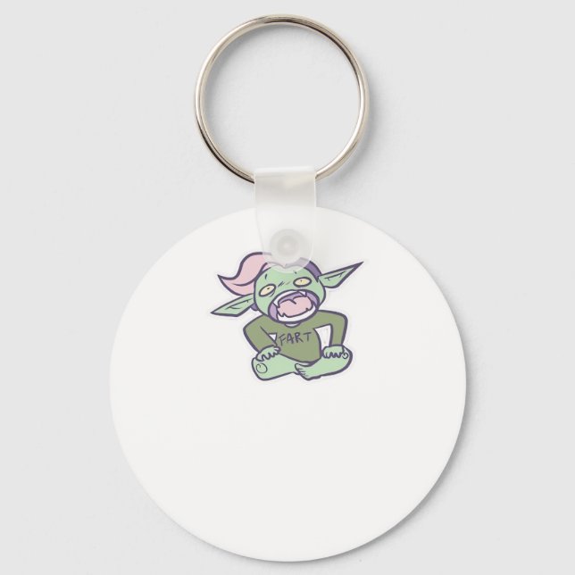 Goblincore Fart Goblin Classic Key Ring (Front)