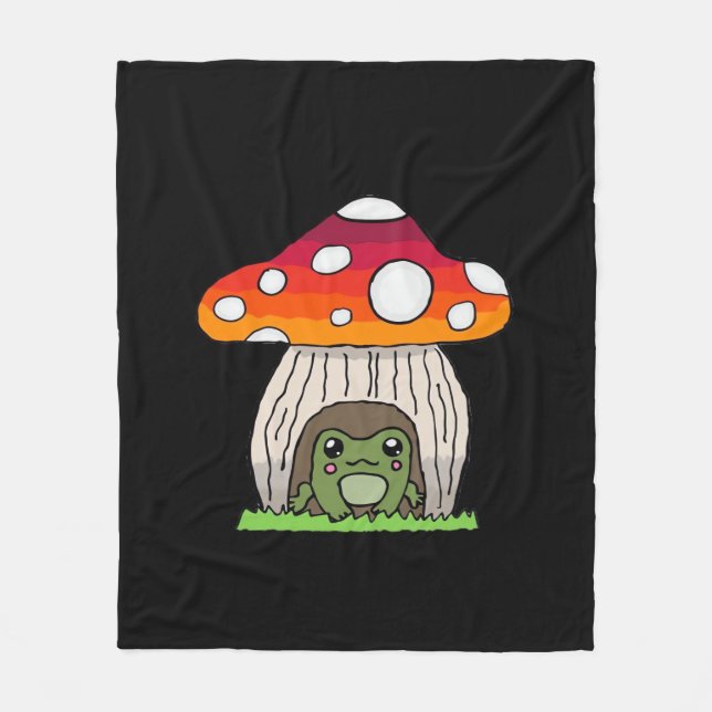Goblincore Frog Classic Fleece Blanket (Front)