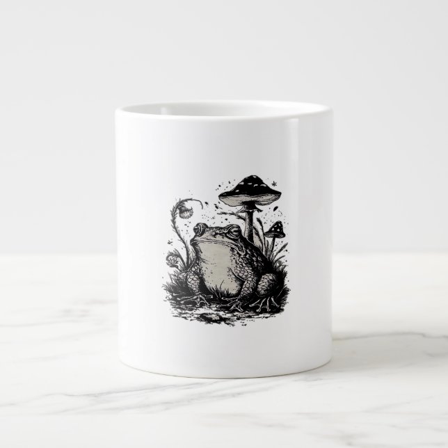 Goblincore Frog Minimal Classic Design Large Coffee Mug (Front)
