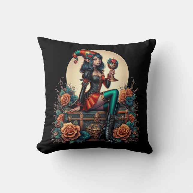 Goblincore Gothic Fairy Fantasy Hallowmas         Cushion (Front)
