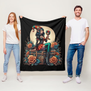 Goblincore Gothic Fairy Fantasy Hallowmas Fleece Blanket