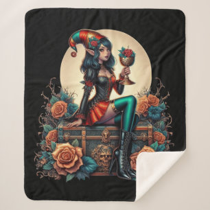 Goblincore Gothic Fairy Fantasy Hallowmas         Sherpa Blanket