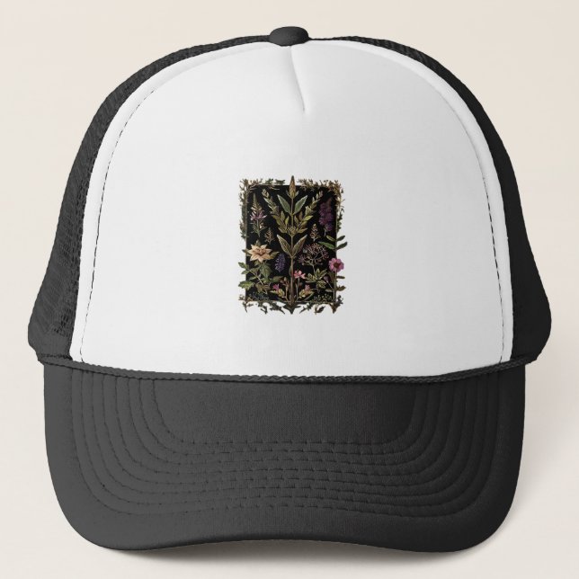 Goblincore Victorian Witch Herbs Classic Trucker Hat (Front)